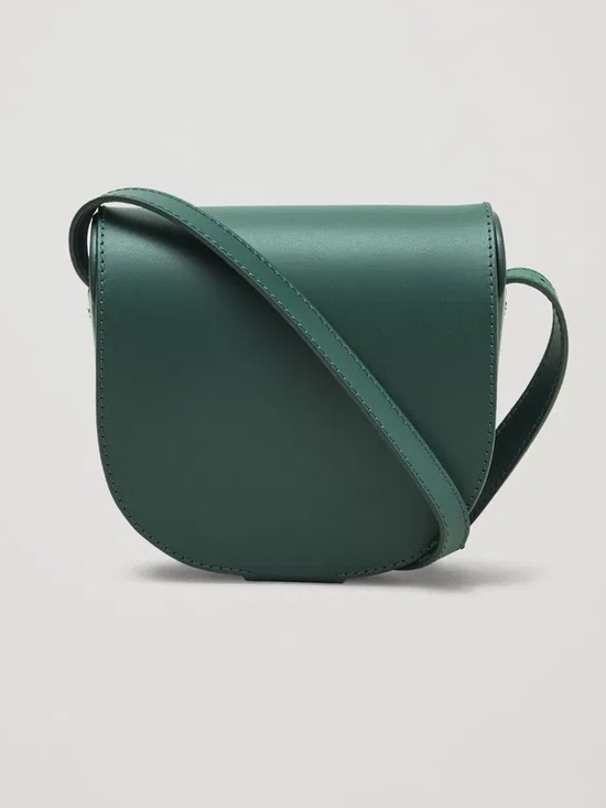 COS Handbags - COS Dark Green Crossbody Leather Saddle Bag